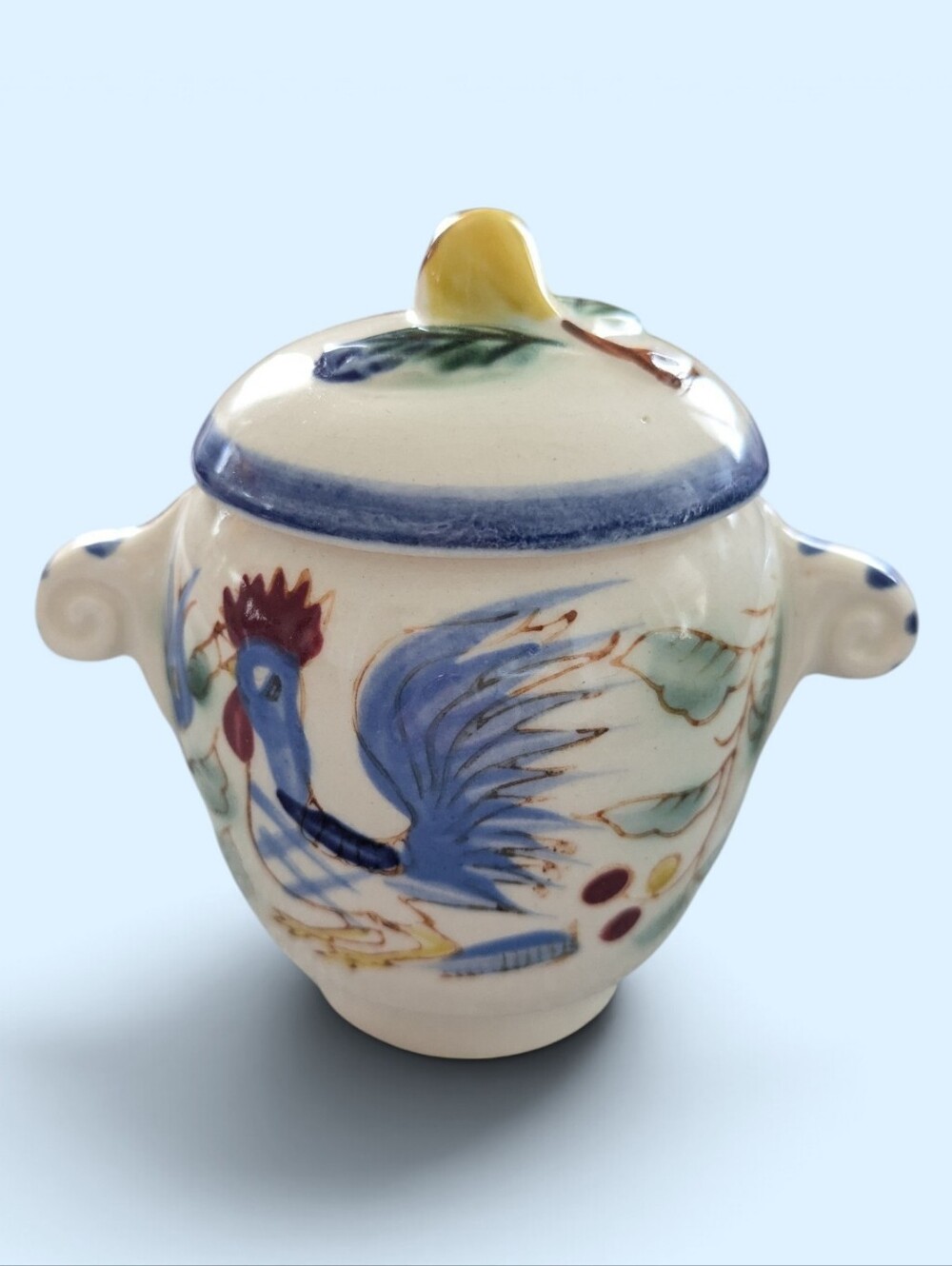 Vintage 1950's Hand Painted Nasco Jar With Lid Made in Japan About 3" Tall